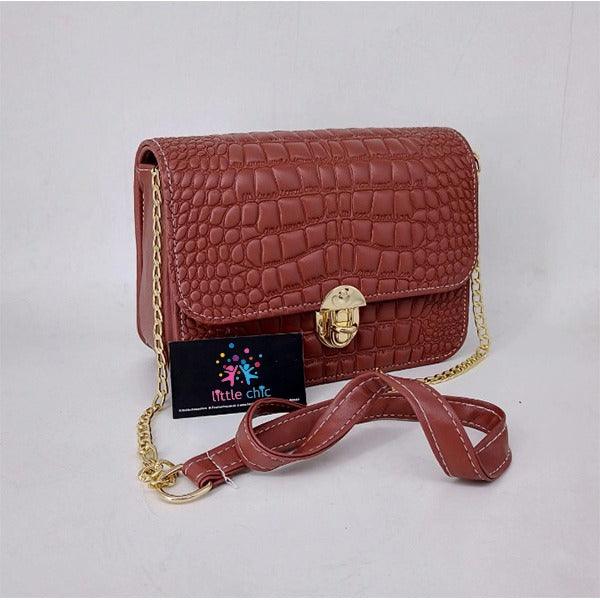 Stylish crocodile texture cross body bag