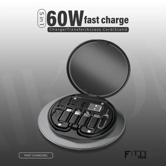 Data Cable Storage Box 60W Fast Charging